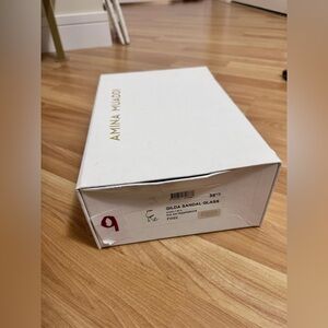 Amina Muaddi White Shoe Box with 2 dust bags